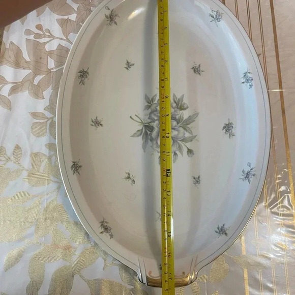 VTG Meito China "Virginia" 17 1/2" Handled Oval Serving Platter JAPAN white - Picture 3 of 5